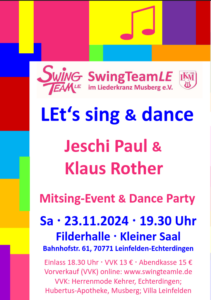 LEt's sing & dance @ Filderhalle - Kleiner Saal