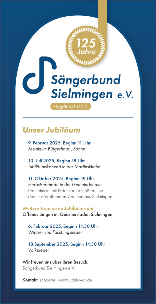 125 Jahre Sängerbund Sielmingen - Jubiläumskonzert @ Martinskirche